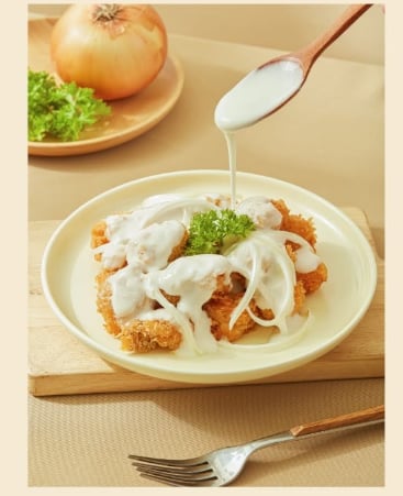 Gà rán sốt kem hành